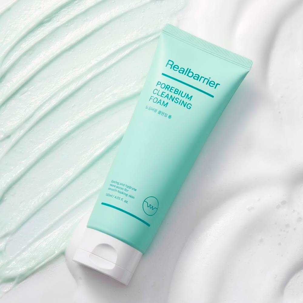 Энзимная пенка с кислотами для очищения кожи лица Real Barrier PoreBium Cleansing Foam 150 мл