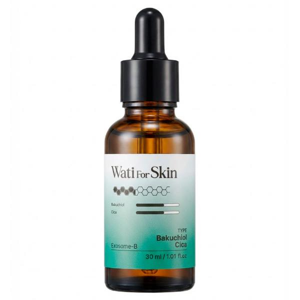 Ампульная сыворотка для лица с экстрактом бакучиола Wati For Skin Bakuchiol Cica Exosome B Ampoule 30 мл