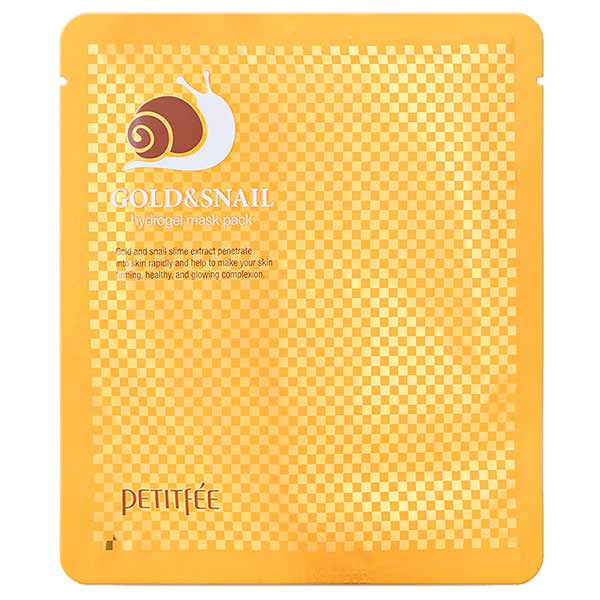 Гидрогелевая маска с золотом и экстрактом улитки Petitfee Gold Snail Hydrogel Mask Pack 30 мл