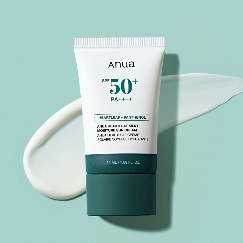 Успокаивающий солнцезащитный крем с хауттюйнией Anua Heartleaf Silky Moisture Sun Cream SPF50+PA++++ 50 мл