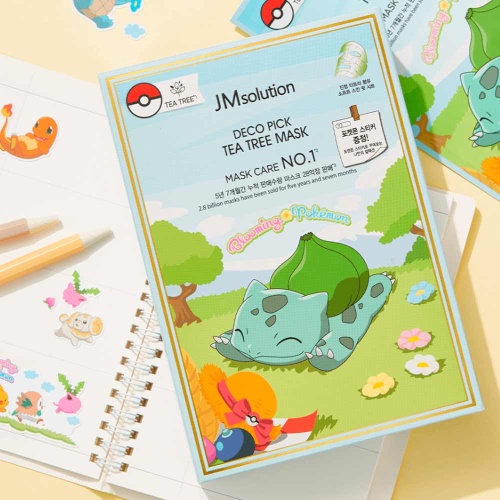 Тканевая маска с чайным деревом противовоспалительная JMsolution Deco Pick Tea Tree Mask POKEMON 30 мл
