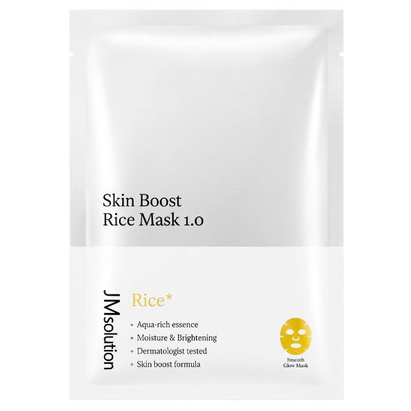 Тканевая маска-бустер с экстрактом риса для выравнивания тона кожи JMsolution Skin Boost Rice Mask 1.0 30 мл
