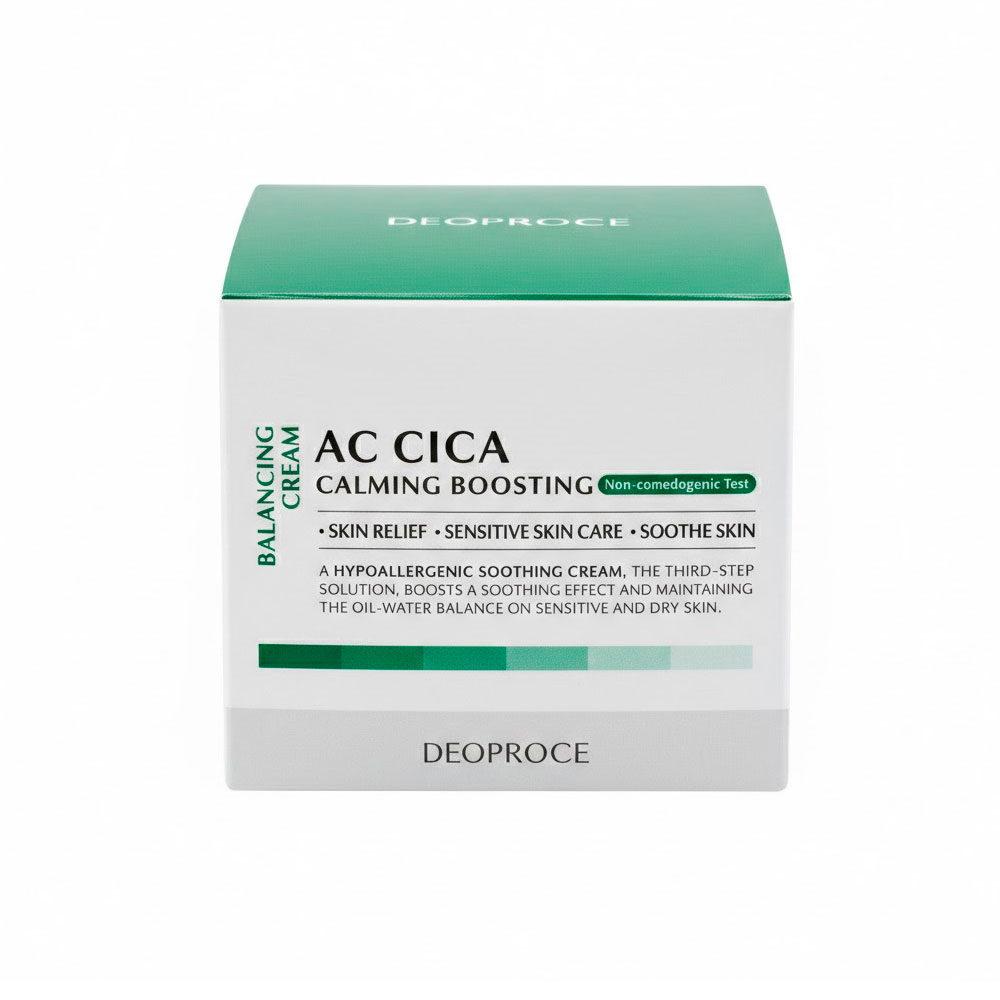 Успокаивающий гипоаллергенный крем с экстрактом центеллы Deoproce Ac Cica Calming Boosting Balancing Cream 50 г