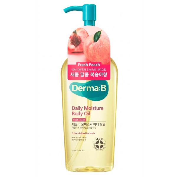 Ламеллярное парфюмированное масло для тела Derma:B Daily Moisture Body Oil Fresh Peach 200 мл