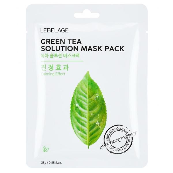 Тканевая маска для лица с экстрактом зеленого чая LEBELAGE Green Tea Solution Mask Pack 25 г