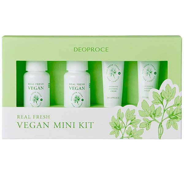 Увлажняющий набор миниатюр для лица Deoproce Real Fresh Vegan Mini Kit 30 мл 30 мл 10 мл 10 мл
