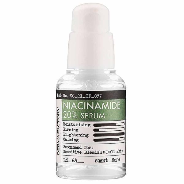Успокаивающая сыворотка для лица с ниацинамидом Derma Factory Niacinamide 20% Serum 80 мл
