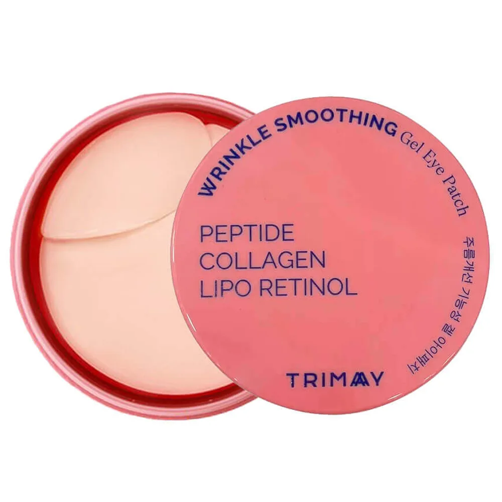 Гидрогелевые патчи для век с пептидами коллагеном и ретинолом Trimay Wrinkle Smoothing Gel Eye Patch Pink 60 шт 84 г