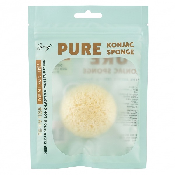 Спонж конняку для умывания универсальный Singi Pure Konjac Sponge 1 шт