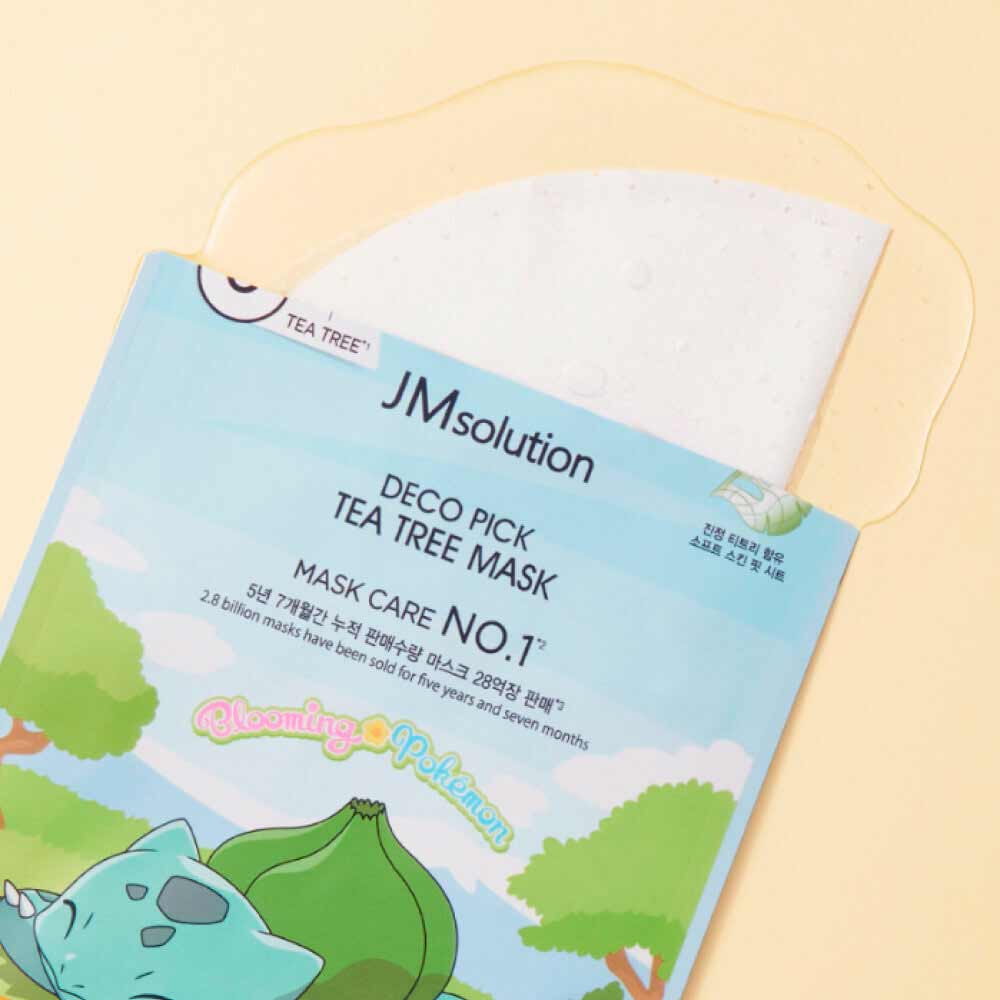 Тканевая маска с чайным деревом противовоспалительная JMsolution Deco Pick Tea Tree Mask POKEMON 30 мл