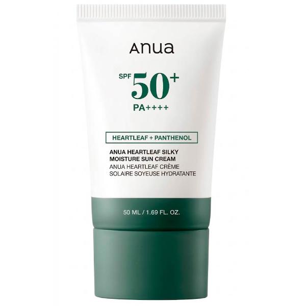 Успокаивающий солнцезащитный крем с хауттюйнией Anua Heartleaf Silky Moisture Sun Cream SPF50+PA++++ 50 мл