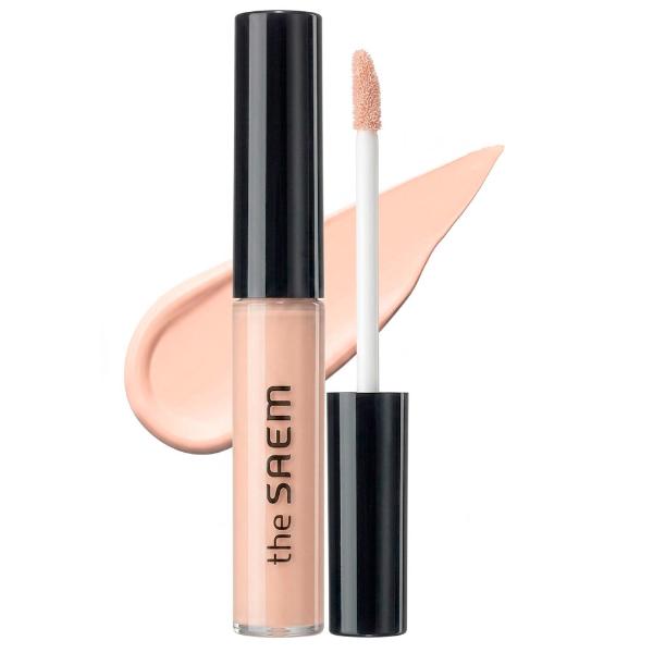 Точечное маскирующее средство-консилер для лица The Saem Cover Perfection Tip Concealer 01 Clear Beige 6,5 г