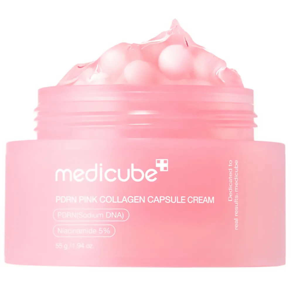 Укрепляющий капсульный крем с ПДРН и пептидами Medicube PDRN Pink Collagen Capsule Cream 55 г