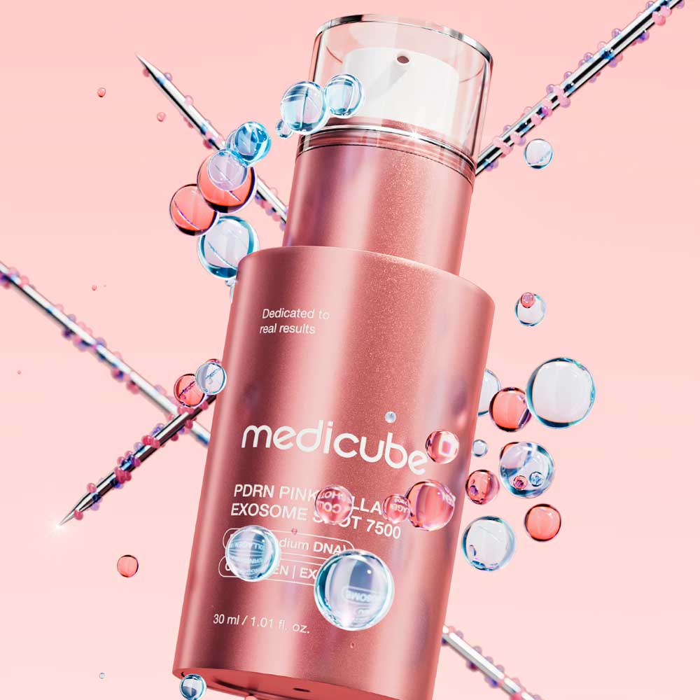 Ампульная антивозрастная сыворотка с микроиглами и экзосомами Medicube PDRN Pink Exosome Shot Serum 7500 30 мл