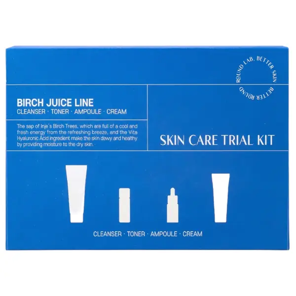 Набор для лица с экстрактом березового сока Round Lab Birch Juice Trial Kit 30 мл 20 мл 10 мл 20 мл