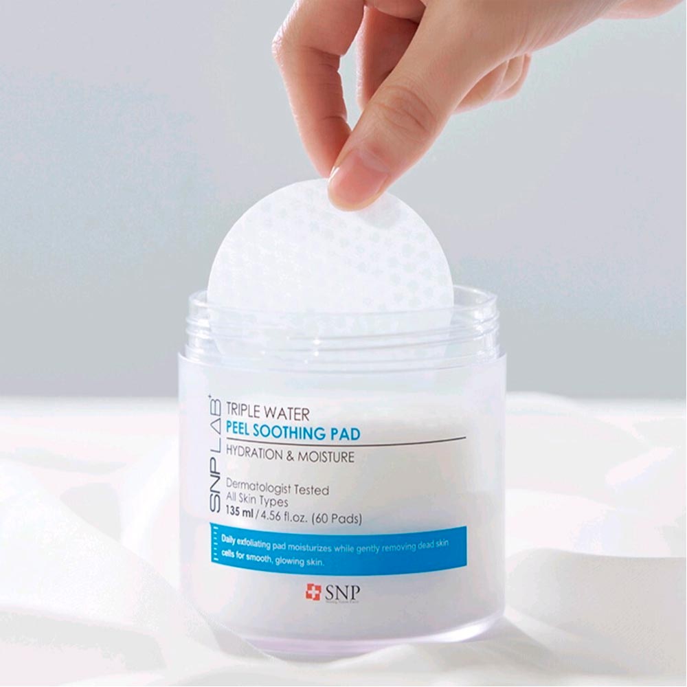 Успокаивающие пилинг-диски для лица SNP Triple Water Peel Soothing Pad 60 шт 135 мл