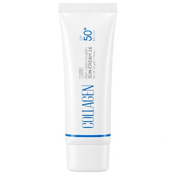 Увлажняющий солнцезащитный крем для лица с коллагеном Tenzero Deep Aqua Collagen Sun Cream 2X SPF50+ PA++++ 50 г