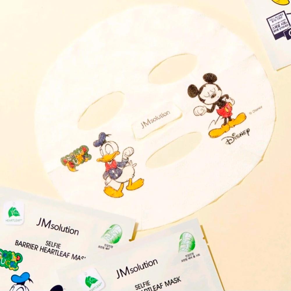 Успокаивающая тканевая маска для лица с экстрактом хауттюйнии JMsolution Disney Collection Selfie Barrier Heartleaf Mask 30 мл