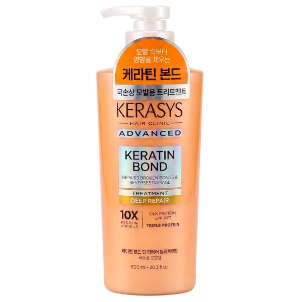 Восстанавливающий ампульный бальзам для волос с кератином KeraSys Advanced Keratin Bond Deep Repair Treatment 600 мл