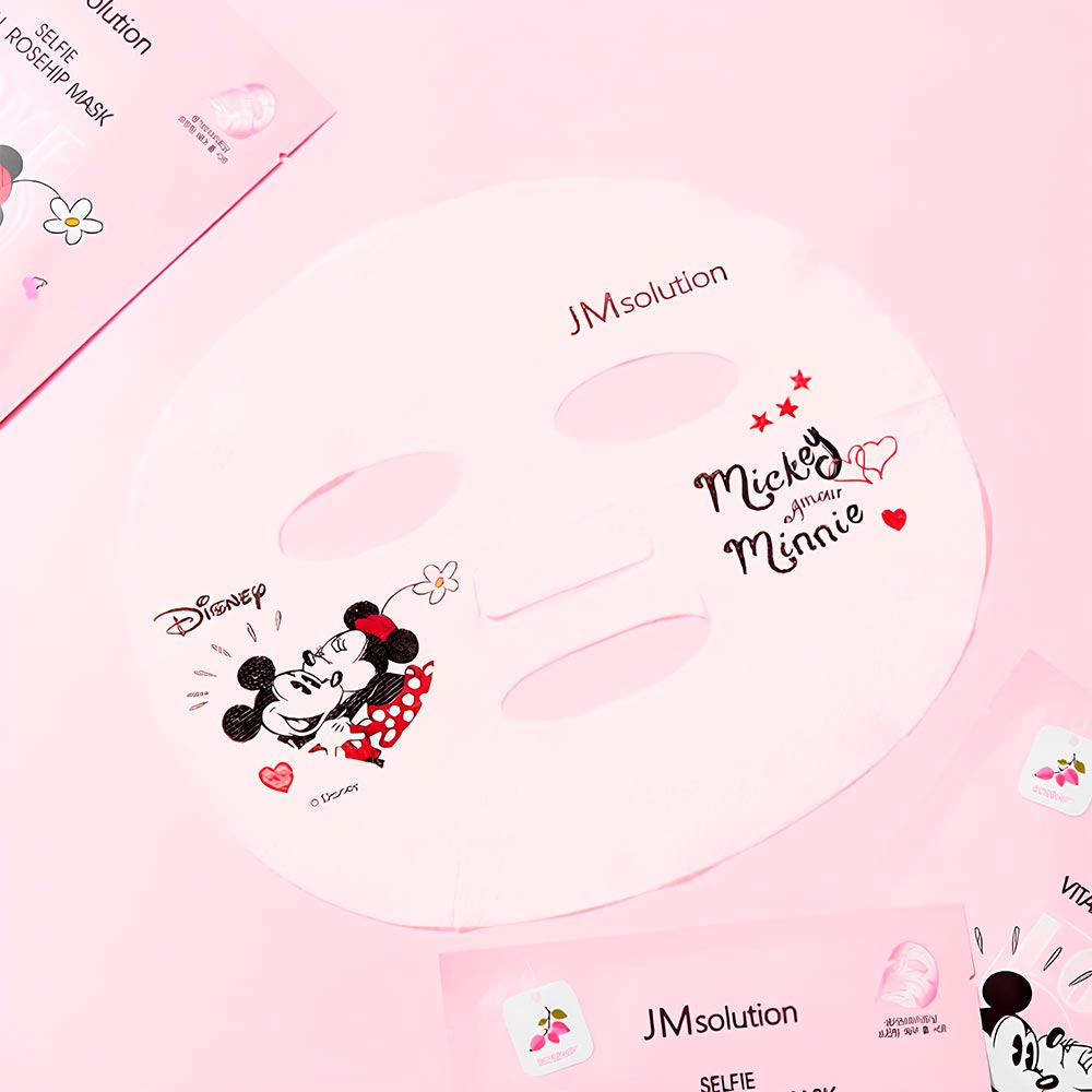 Тканевая маска с экстрактом шиповника от пигментации JMsolution Disney Collection Selfie Vital Rosehip Mask 30 мл