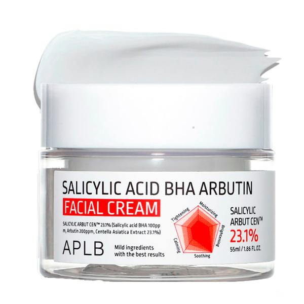 Противовоспалительный крем для лица с салициловой кислотой и арбутином APLB Salicylic Acid BHA Arbutin Facial Cream 55 мл