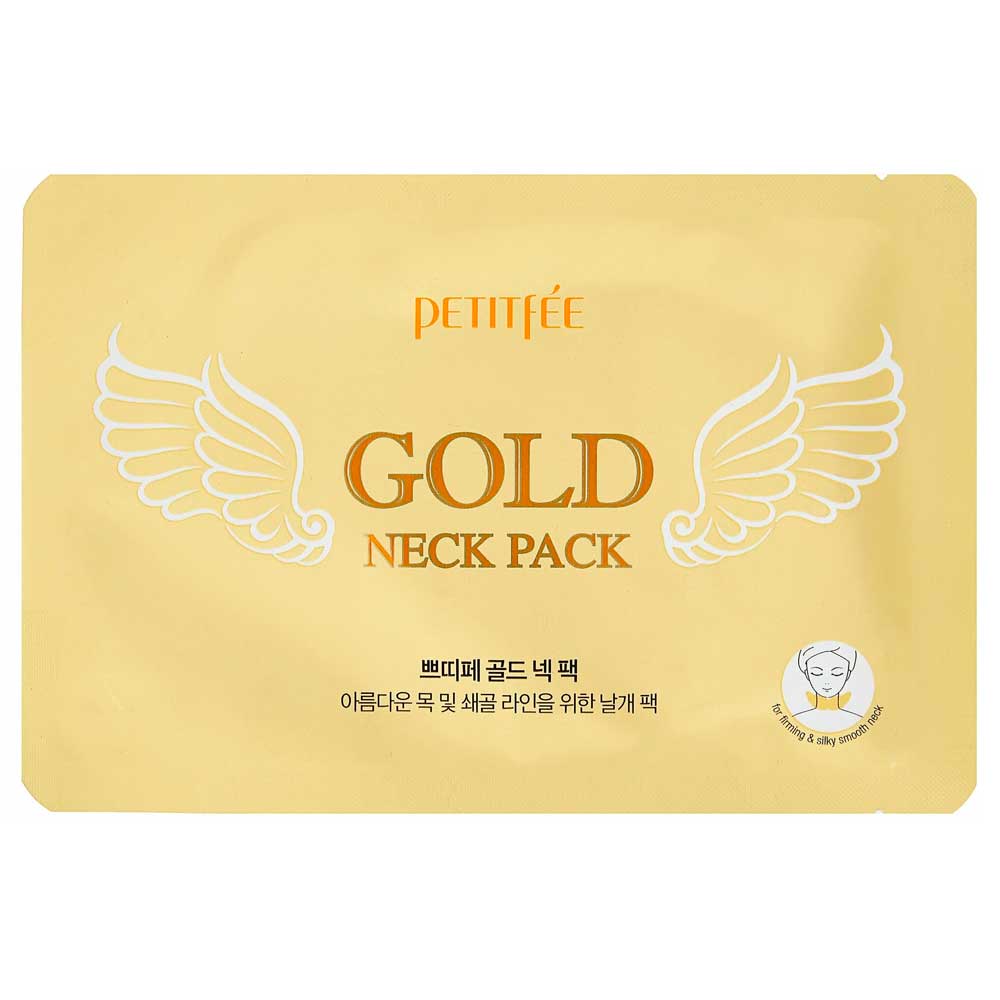 Антивозрастная гидрогелевая патч-маска для шеи с частицами золота Petitfee Gold Neck Pack 10 г