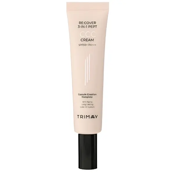 Тональный СС крем с комплексом пептидов Trimay Recover 3-in-1 Pept CCC Cream SPF50+ РА+++ Light 30 мл