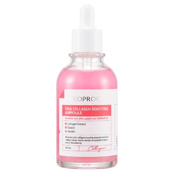 Подтягивающая сыворотка для лица с коллагеном Deoproce Pink Collagen Boosting Ampoule 100 мл