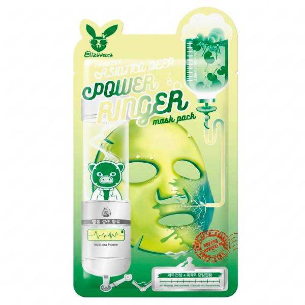Успокаивающая тканевая маска с экстрактом центеллы Elizavecca Centella Asiatica Deep Power Ringer Mask Pack 23 мл
