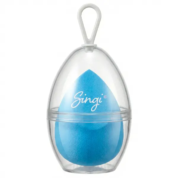 Спонж косметический для макияжа срезанный Singi BLUE 6 см 1 шт