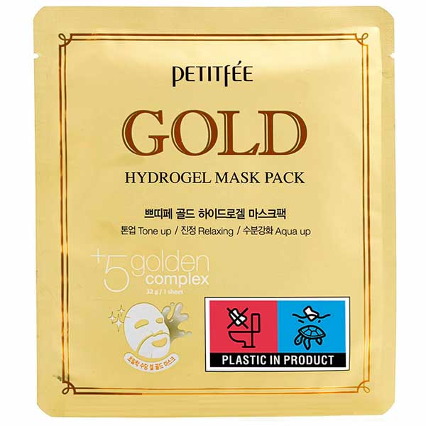 Антивозрастная гидрогелевая маска Petitfee Gold Hydrogel Mask Pack 5 Golden Complex 32 г