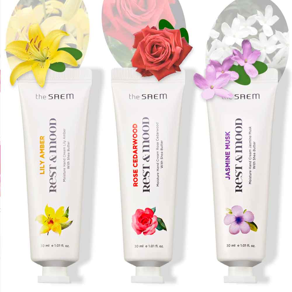 Набор кремов для рук с маслом ши The Saem Rest & Mood Moisture Hand Cream Special Set 30 мл х 3 шт
