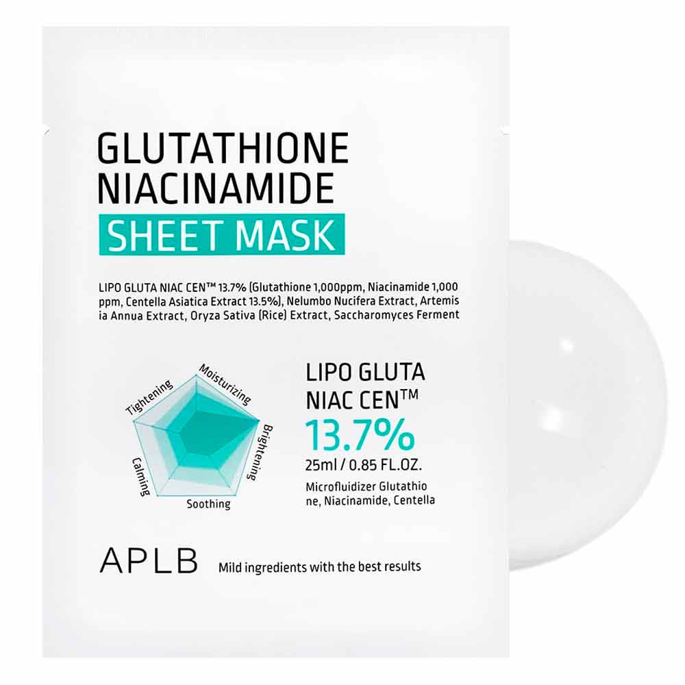 Восстанавливающая тканевая маска с глутатионом и ниацинамидом APLB Glutathione Niacinamide Sheet Mask 25 мл