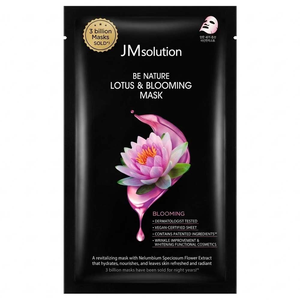 Тканевая маска для лица с экстрактом лотоса JMsolution Be Nature Lotus Blooming Mask 24 мл