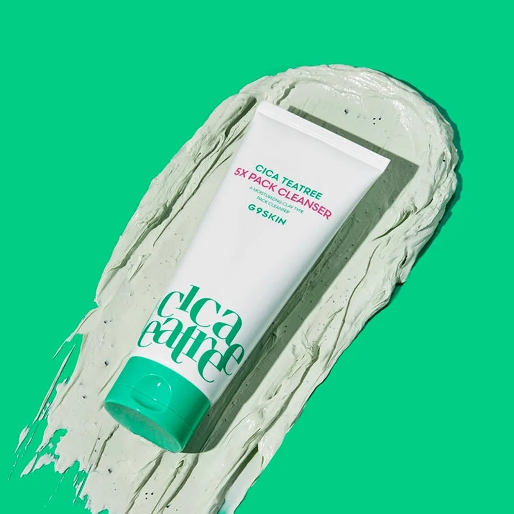 Очищающая пенка для умывания с AHA, BHA, PHA, LHA кислотами G9Skin Cica Teatree 5X Pack Cleanser 150 мл