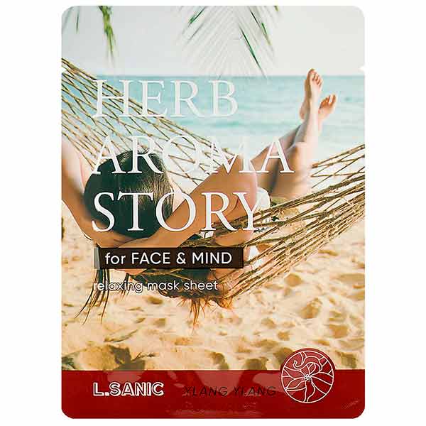 Тканевая маска с экстрактом иланг-иланга, эффект ароматерапии L.SANIC Herb Aroma Story Ylang Ylang Relaxing Mask Sheet 25 мл