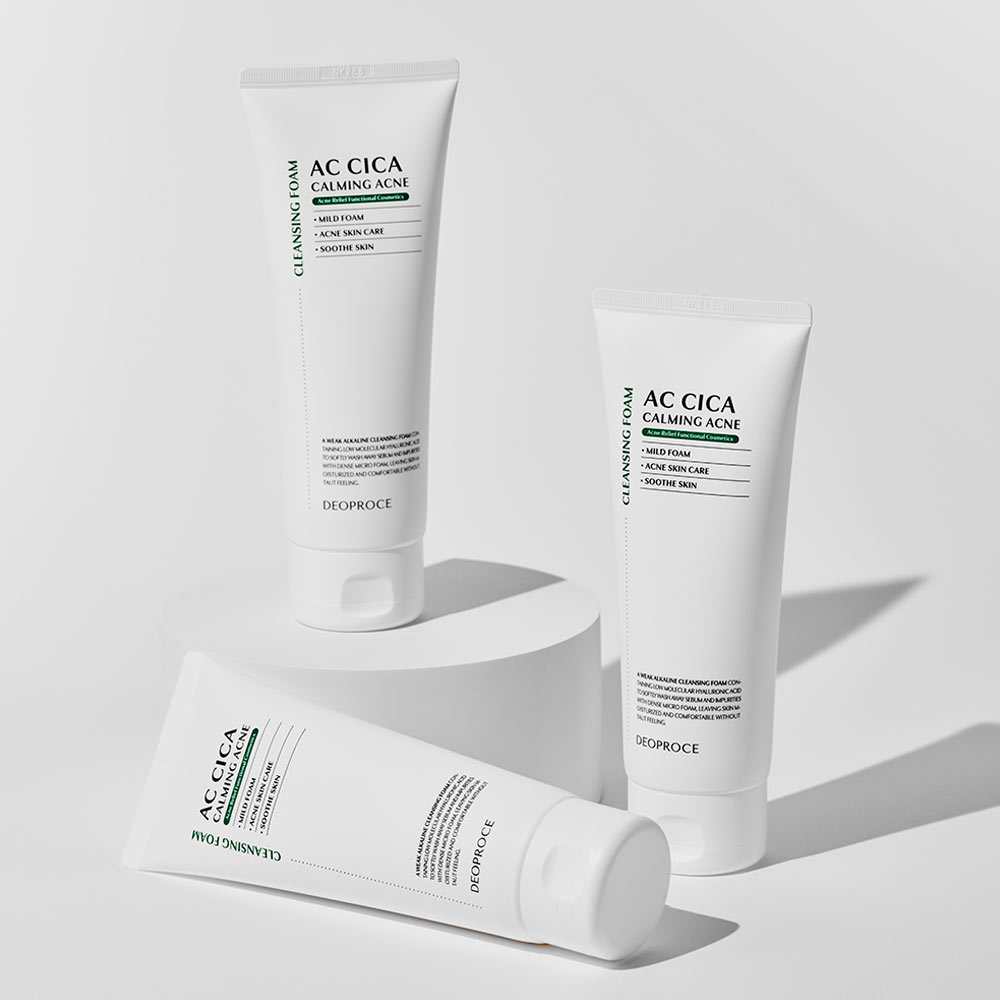 Пенка для умывания для проблемной кожи с центеллой Deoproce AC Cica Calming Acne Cleansing Foam 150 мл