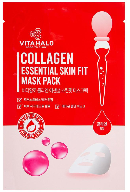 Коллагеновая маска для лица Vitahalo Collagen Essential Skin Fit Mask Pack 1 шт 22 мл