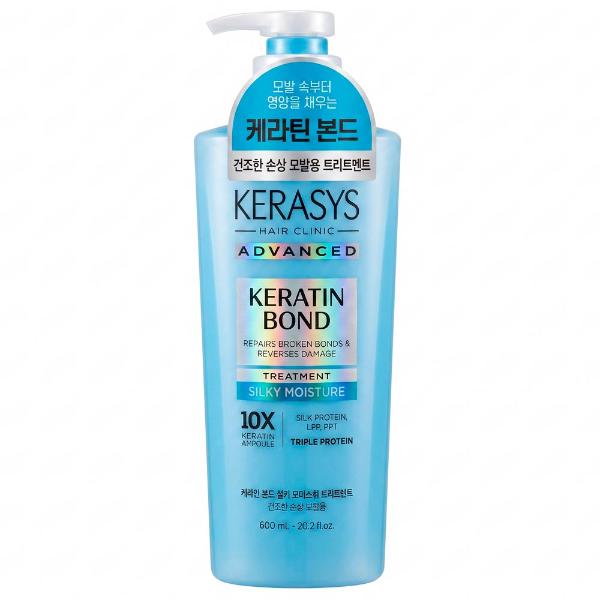 Увлажняющий ампульный бальзам для сухих волос с керамидами KeraSys Advanced Keratin Bond Silky Moisture Treatment 600 мл