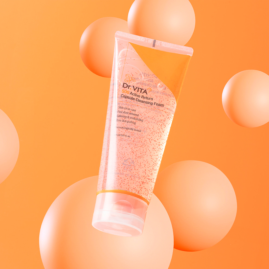 Успокаивающая пенка для лица Dr.Vita SOS Active Return Capsule Cleansing Foam 150 мл