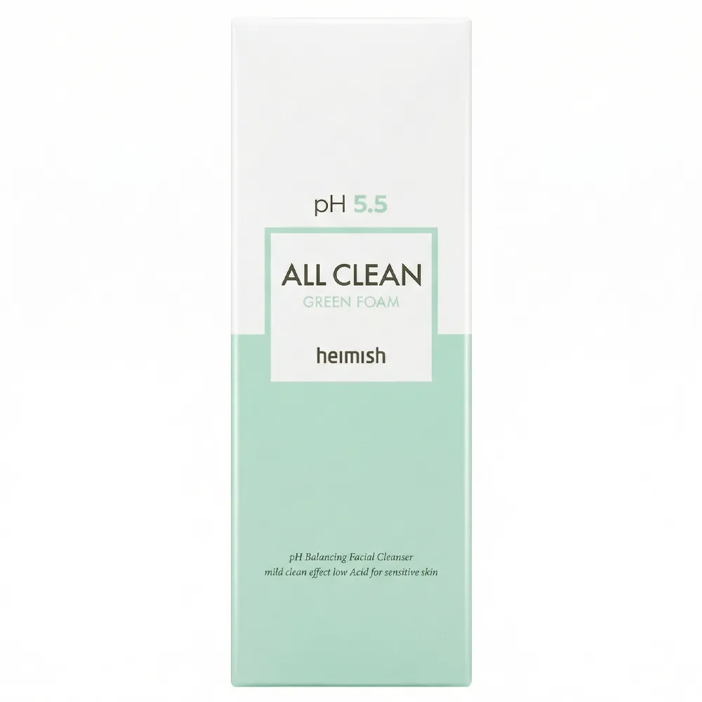 Мягкая очищающая пенка с pH 5.5 и экстрактом центеллы азиатской Heimish pH 5.5 All Clean Green Foam 150 мл