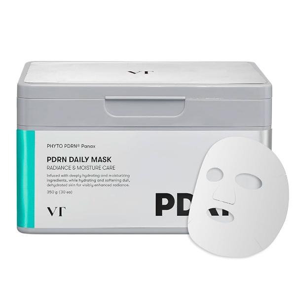 Набор антивозрастных тканевых масок с ПДРН для сияния кожи VT Cosmetics PDRN Daily Mask 30 шт 350 г