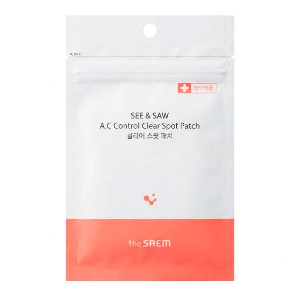 Локальные патчи от воспалений The Saem See & Saw A.C Control Clear Spot Patch 10 г 24 шт (10мм х 12шт, 12мм х 12шт)