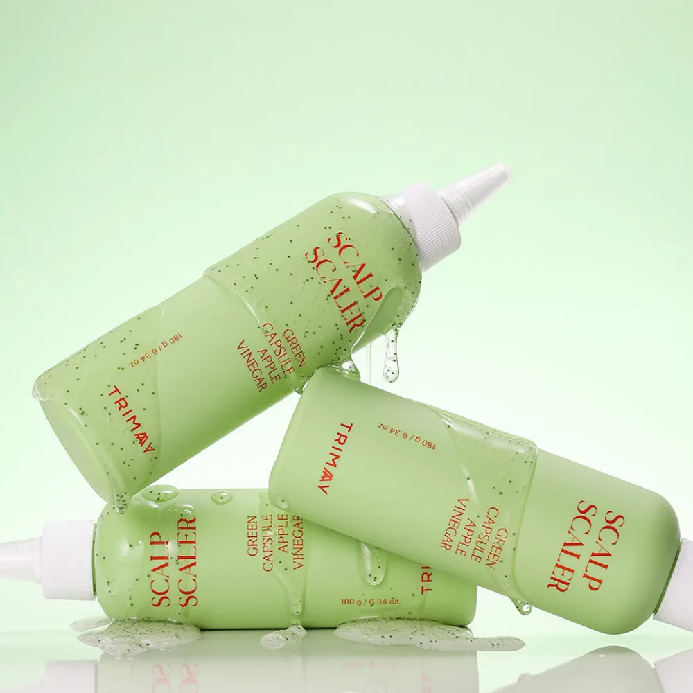 Капсульный пилинг для кожи головы с яблочным уксусом Trimay Green Capsule  Apple Vinegar Scalp Scaler 180 мл