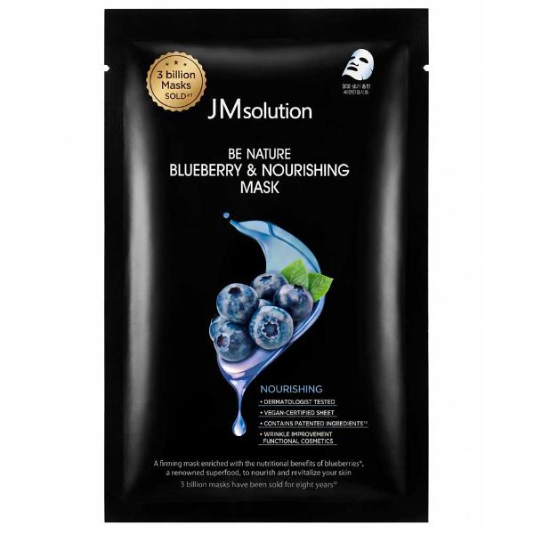 Тканевая маска для лица с экстрактом голубики JMsolution Be Nature Blueberry Nourishing Mask 24 мл
