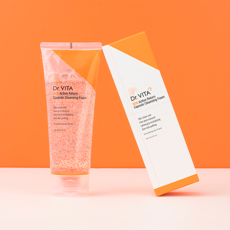Успокаивающая пенка для лица Dr.Vita SOS Active Return Capsule Cleansing Foam 150 мл