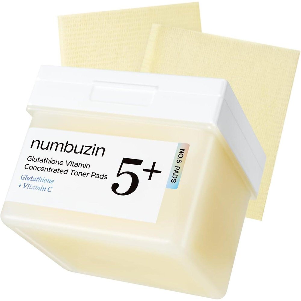 Осветляющие витаминные диски-пэды с ниацинамидом Numbuzin No.5 Glutathione Vitamin Concentrated Toner Pads 70 шт 180 мл