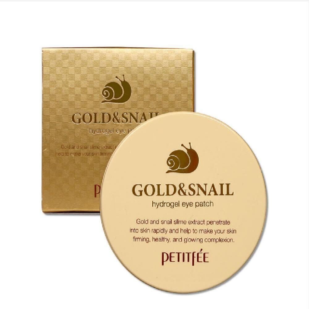 Антивозрастные гидрогелевые патчи для век с золотом и секретом улитки Petitfee Gold & Snail Eye Patch 60 шт