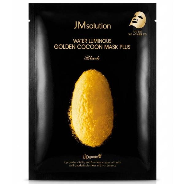 Тканевая маска с экстрактом золотого шелкопряда JMsolution Water Luminous Golden Cocoon Mask Plus Black 45 мл