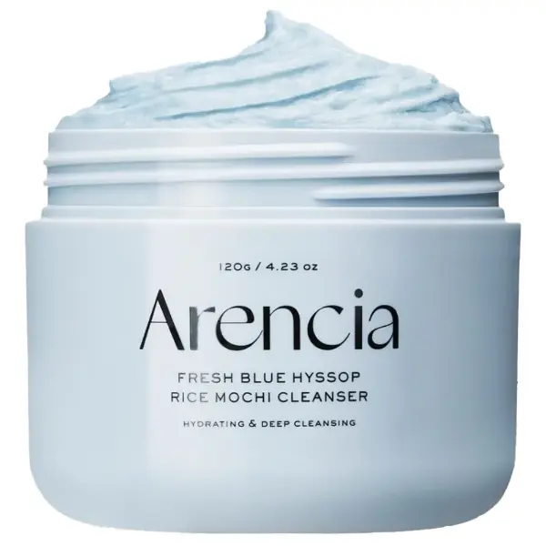 Мультиклинзер 3в1 для глубокого очищения кожи с экстрактом иссопа Arencia Fresh Blue Hyssop Rice Mochi Cleanser 120 г